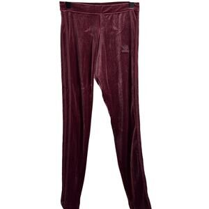 Adidas Velour Track Pants Leggings Maroon Women's XS